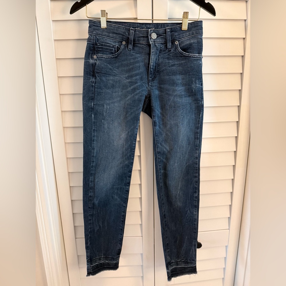 RAFFAELLO ROSSI Dark Blue Straight Leg Jeans Size EU 32